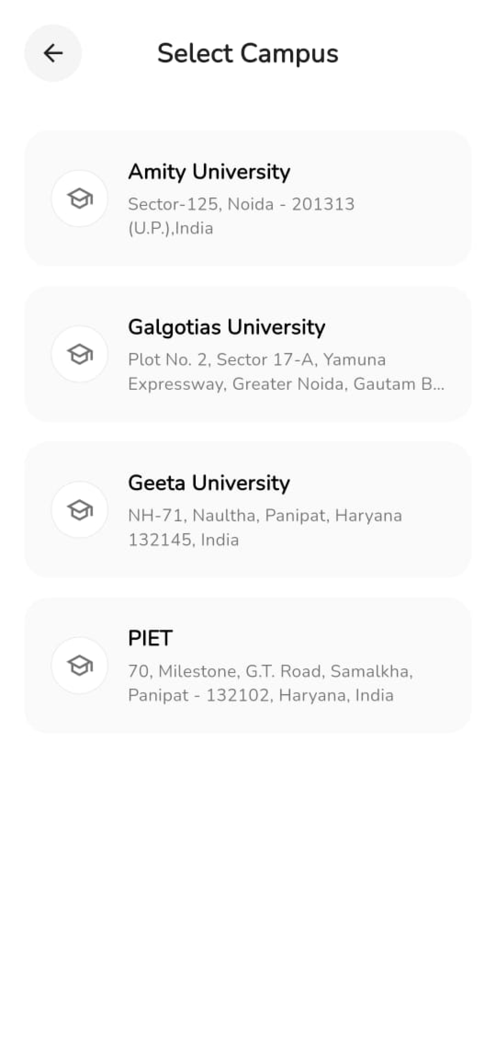 Select Your Campus